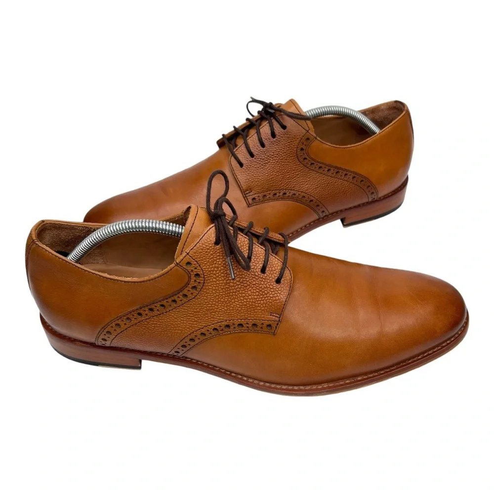 Warfield & Grand Sutton Tan Leather Lace Up Oxford Men’s Dress Shoes Size 12